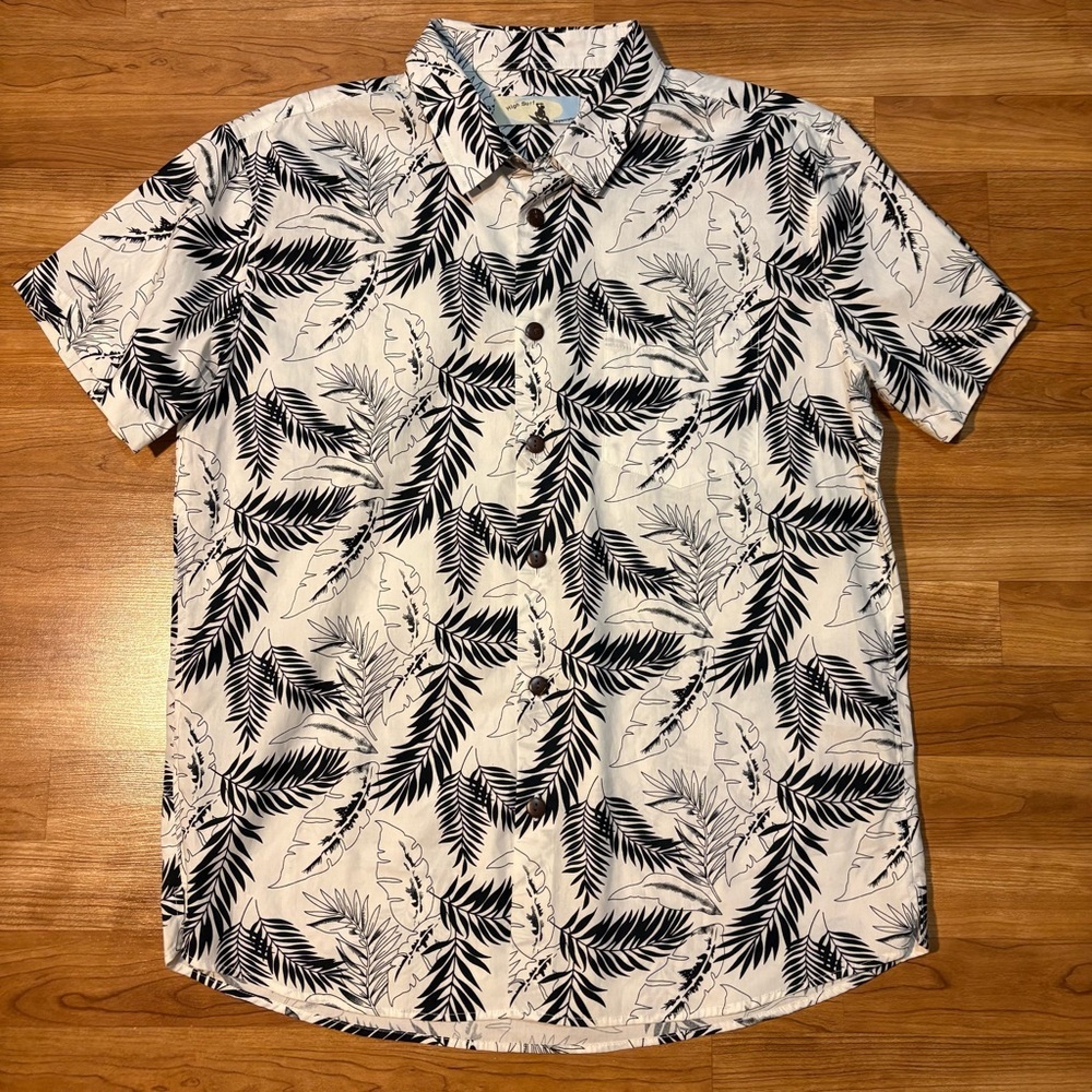 High Surf Men Button Down Hawaiian Short Sleeve Shirt Large Spring Break Summer